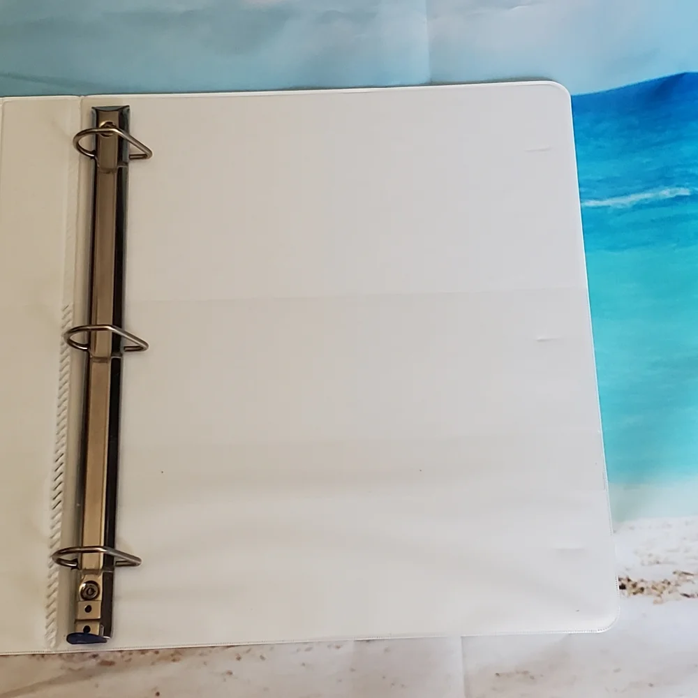 Three ring binder notebook 1 inch heavy duty white